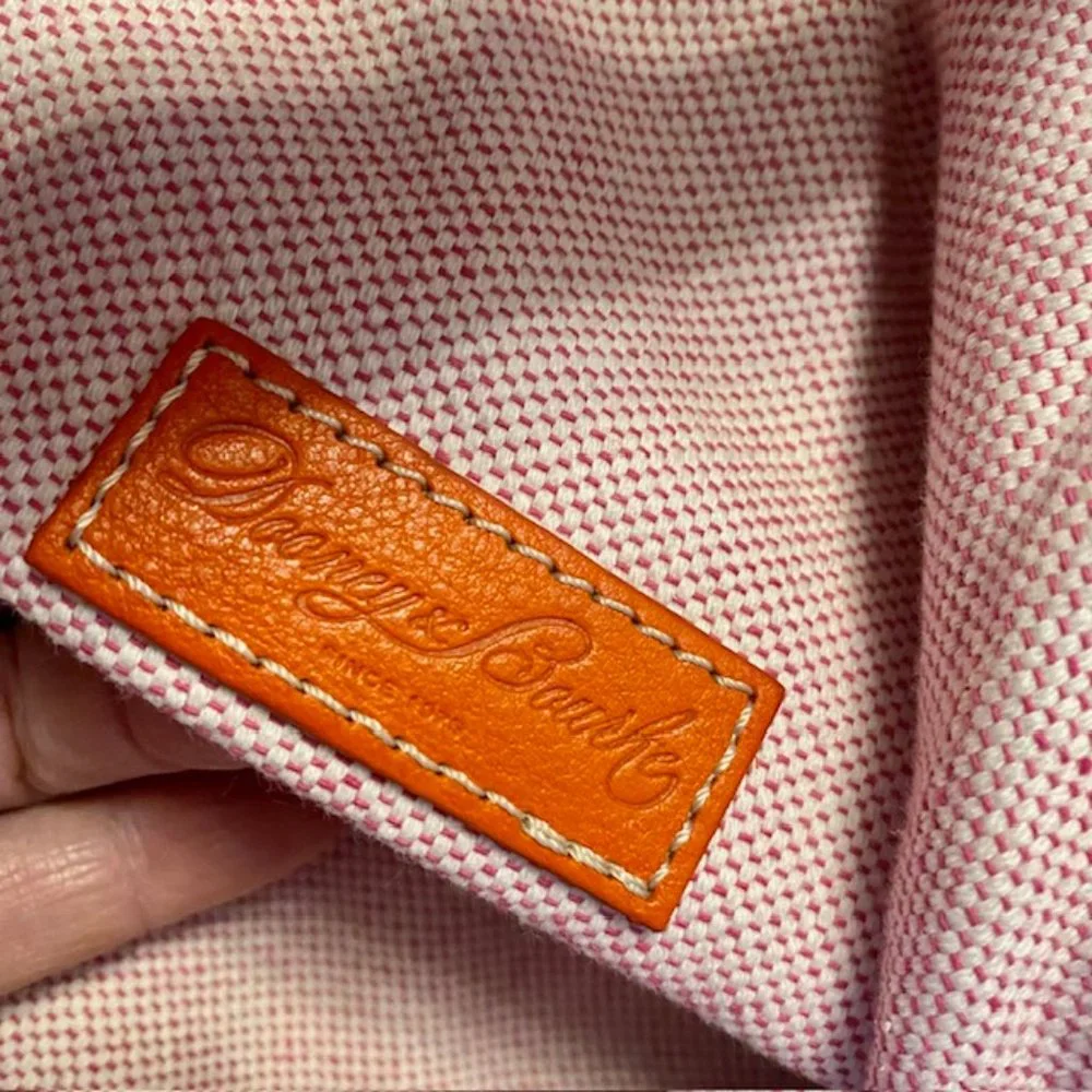 Dooney & Bourke Dillen Medium Two Pocket  Orange Pebbled Leather Shoulder Bag - Picture 7 of 8